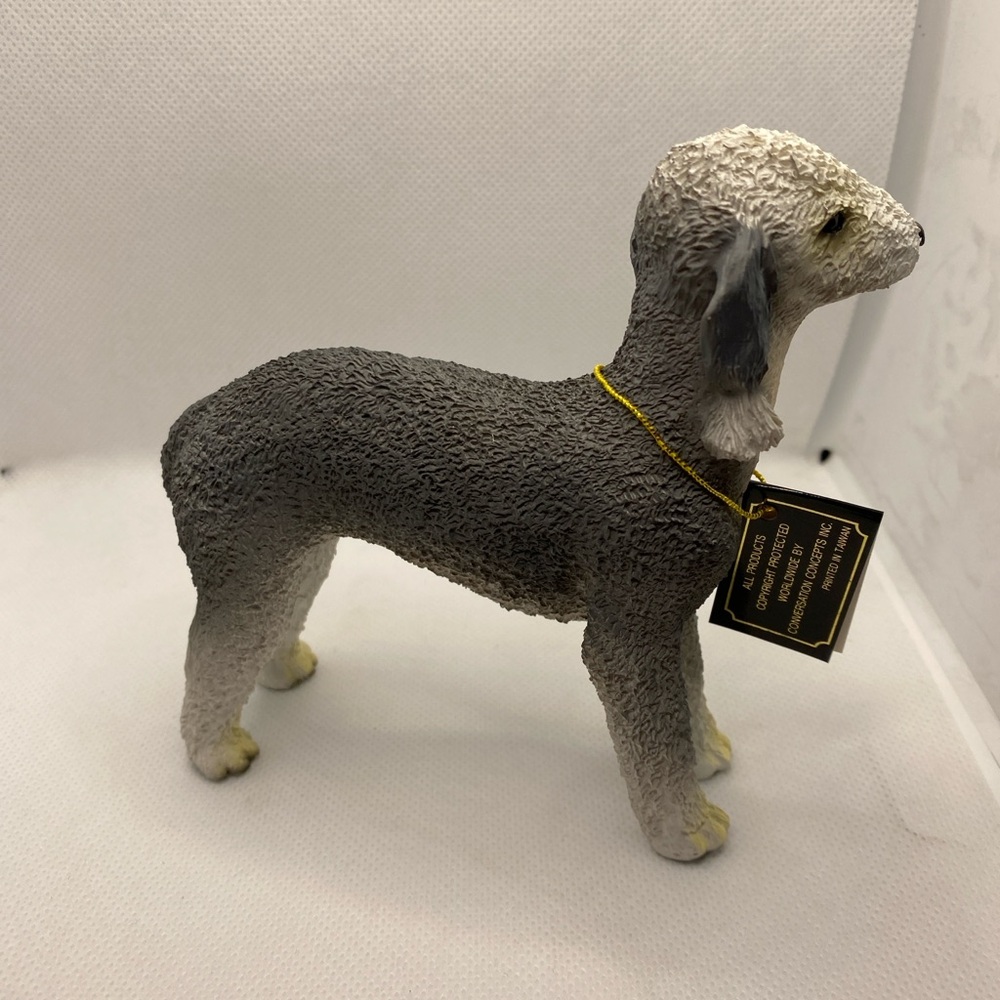 Bedlington Terrier Figurine Hand Painted Collectible Statue - Picture 3 of 4